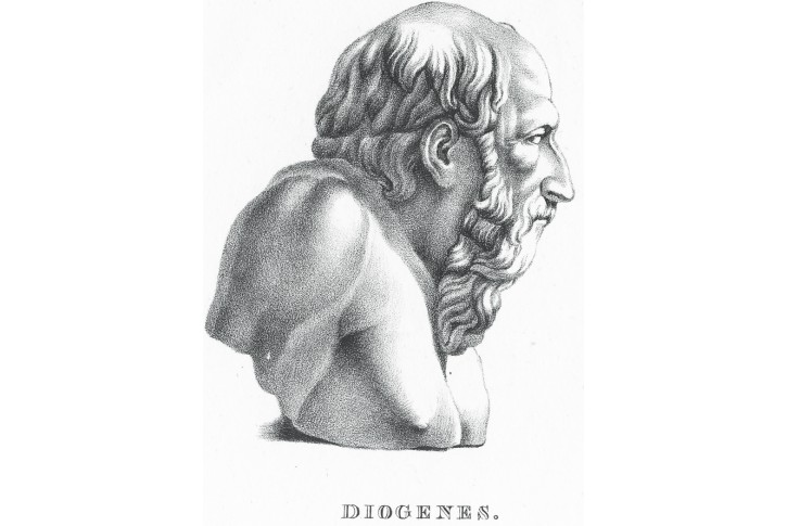 Diogenes, litografie, (1830)