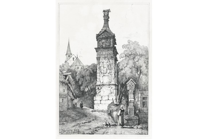 Igel bei Trier  , Prout, litografie. 1833