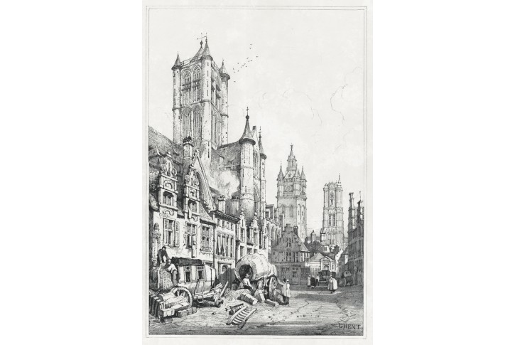 Gent , Prout, litografie. 1833