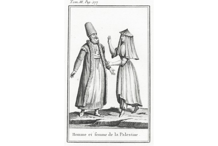 Palestina kroj, Blanchard, mědiryt, 1806
