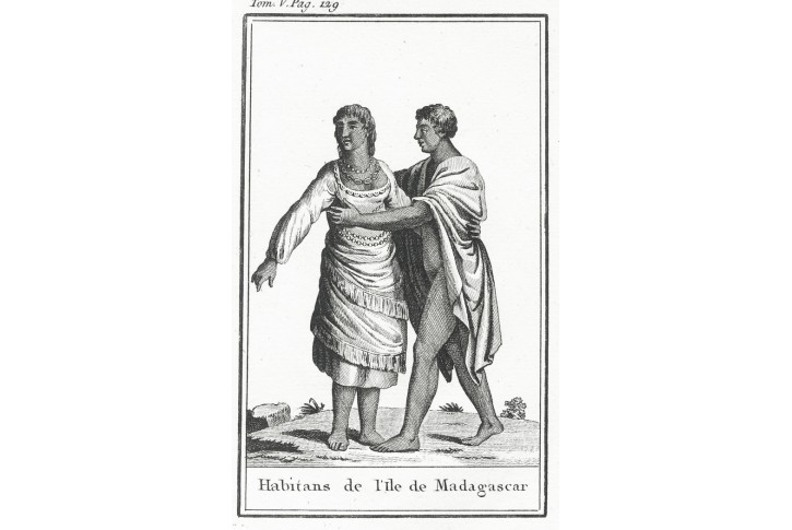 Madagaskar kroj, Blanchard, mědiryt, 1806