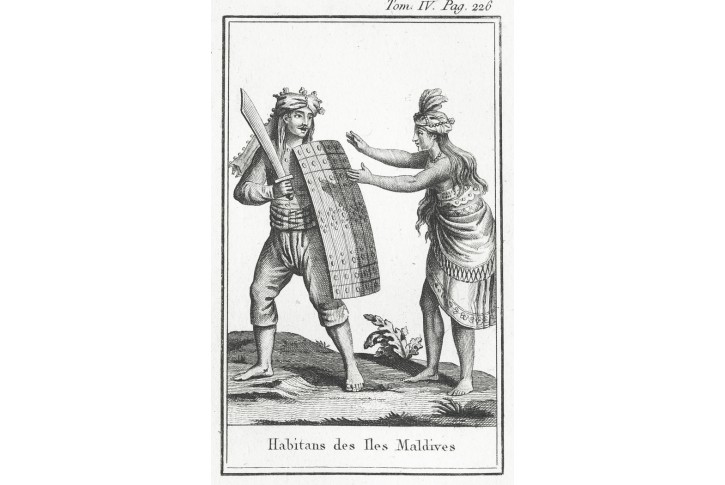 Maledivy kroj, Blanchard, mědiryt, 1806