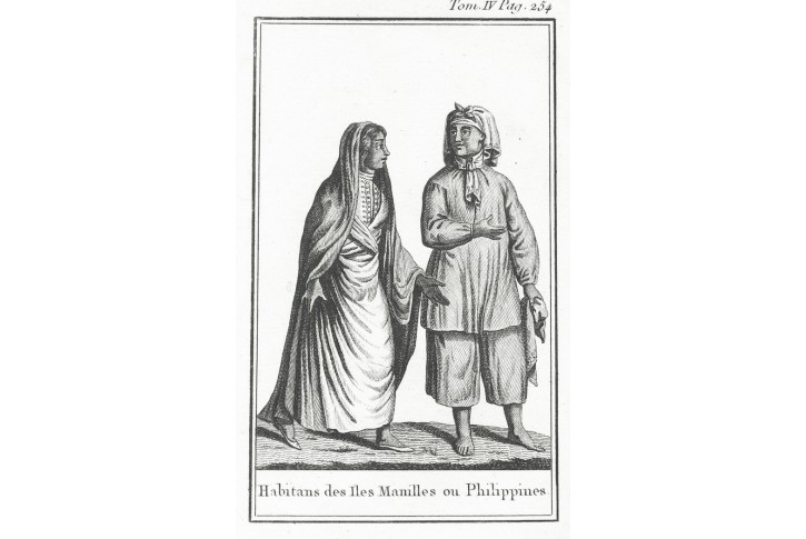 Filipiny kroj, Blanchard, mědiryt, 1806
