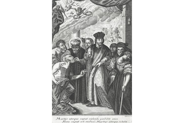 Kosma a Damian svatí lěčitelé, mědiryt, (1710)