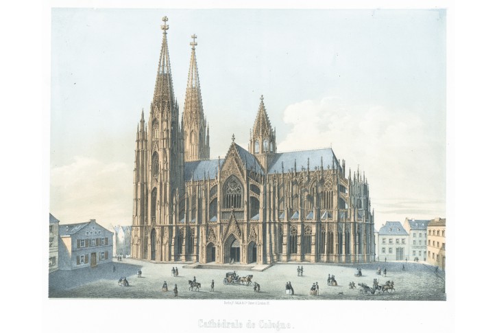 Köln, Kolín na d Rýnem, Sala, litografie, (1850)