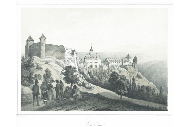 Veveří, Haun, litografie, 1857