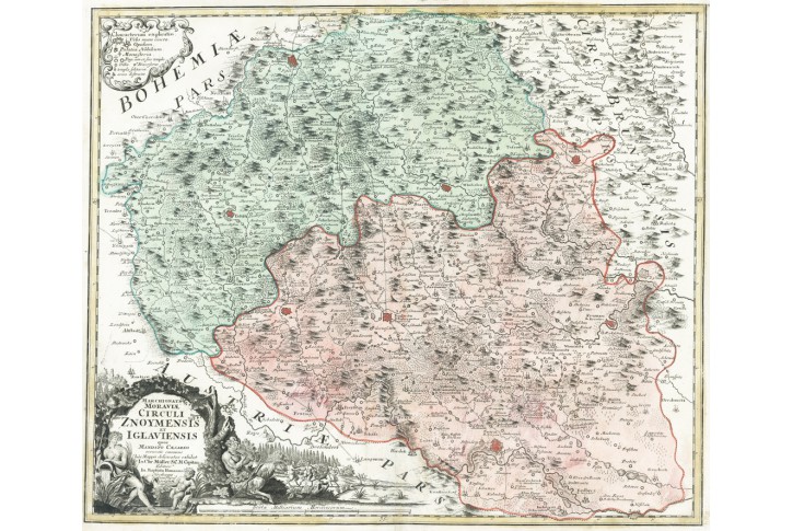 Homann J.B.: kraj  Znojmo a Jihlava, mědiryt, 1720