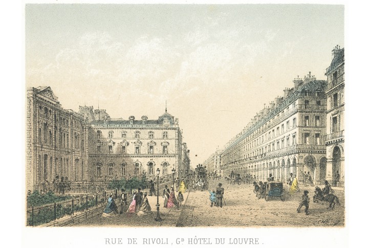 Paris Rivoli, Riviere, kolor. litografie, 1870