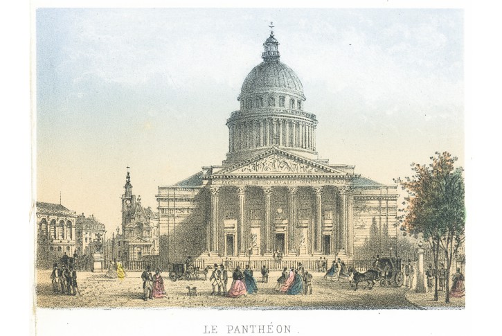 Paris Pantheon, Riviere, kolor. litografie, 1870