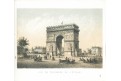 Paris Arc Triomphe, Riviere, kolor. litograf, 1870