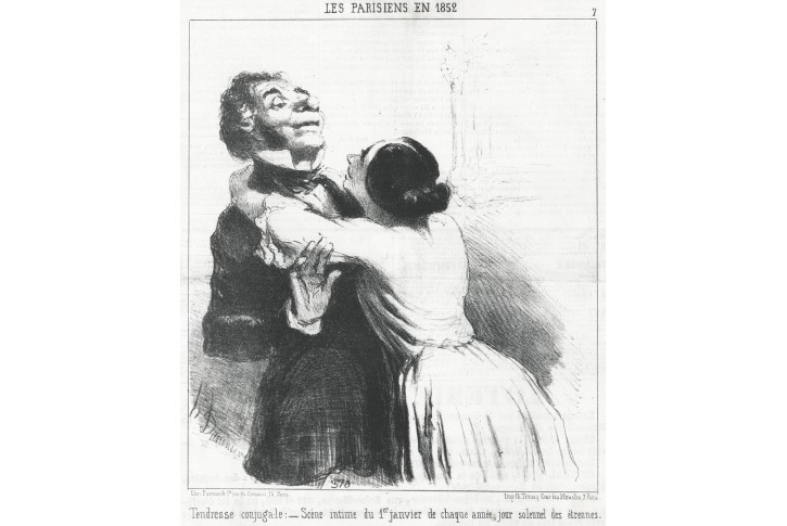 Daumier, Tendresse conjugale, litografie, 1852