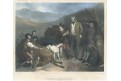 Lov na jelena , kolor.litografie , (1840)