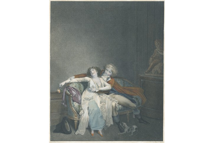 Dispute De La Rose, kolor. mědiryt, (1810)