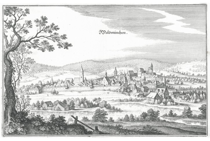 Waldmünchen, Merian,  mědiryt, 1644