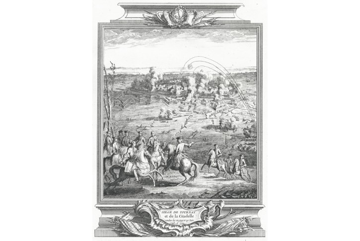 Tournay bitva, mědiryt, (1760)