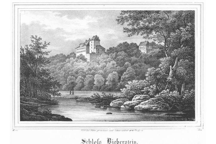 Hirschstein, Saxonia, litografie, (1840)