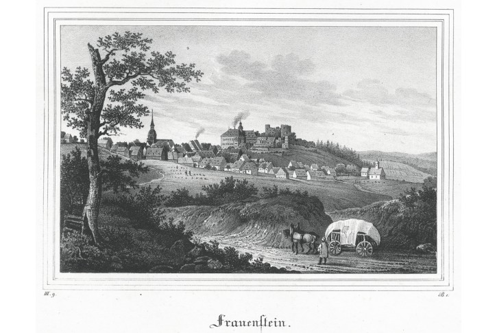 Frauenstein, Saxonia, litografie, (1840)