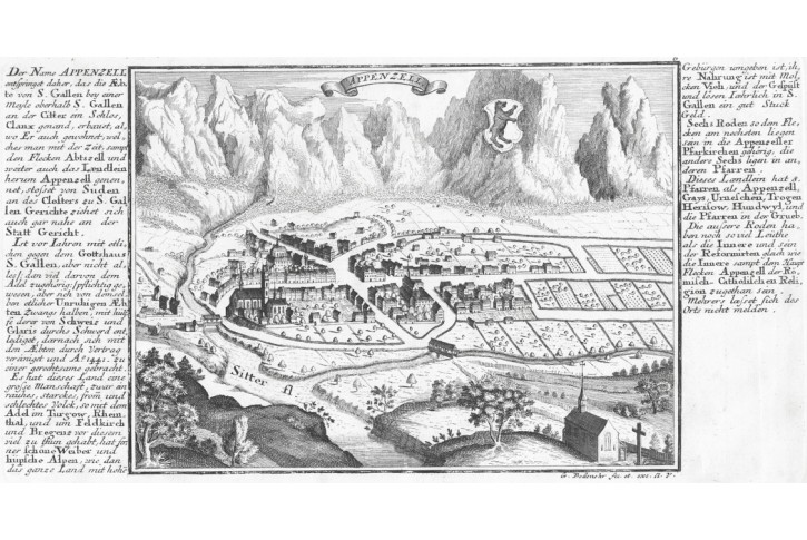 Appenzell, Bodenehr, mědiryt, 1704