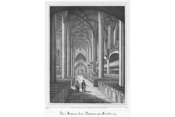 Freiberg Dom, Saxonia, litografie, (1840)