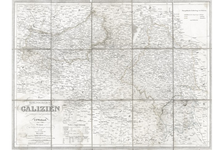Weiland : Halič - Galizien, mědiryt, 1851