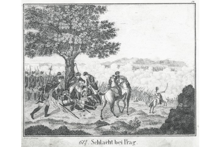 Praha bitva, Neue Bildergalerie, litografie, 1837