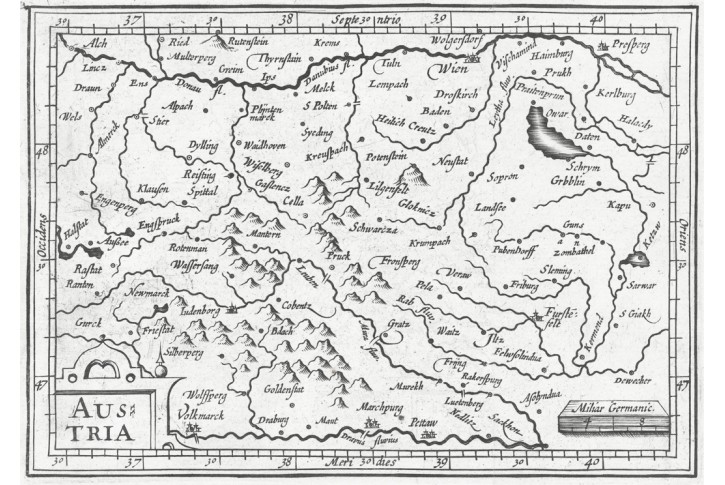Blaeu - Bertius : Austria, mědiryt, 1634