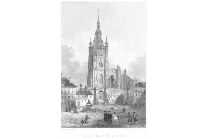 Praha sv. Vít, Rouargue, oceloryt 1860