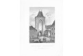 Beroun Pražská brána, Mikovec, oceloryt 1860