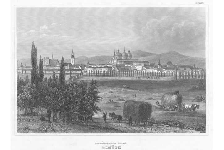 Olomouc Arcibiskupský palác, Meyer, oceloryt, 1850