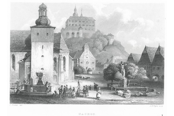 Náchod, Herloss, oceloryt, 1841