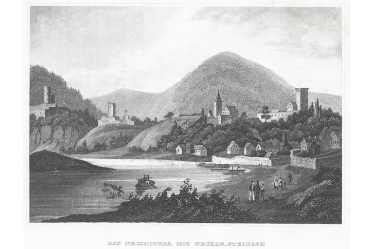 Neckar Steinach, Meyer, oceloryt, 1850