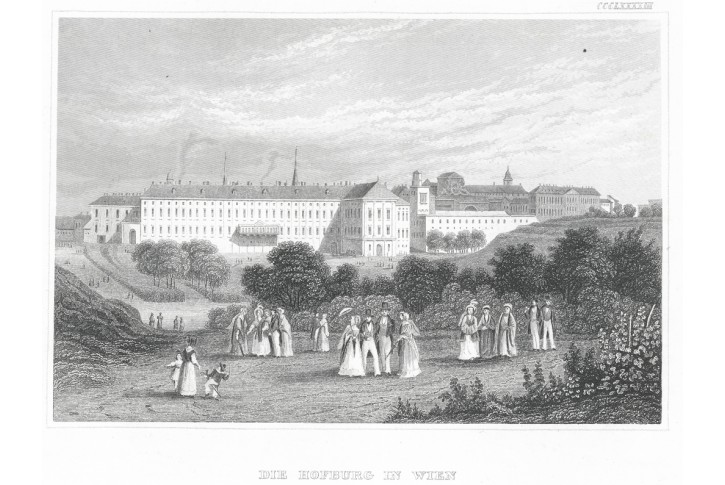 Wien Hofburg, Meyer, oceloryt, 1850