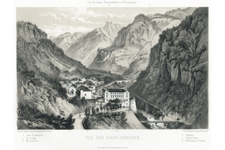 Eaux Chaudes, Gorse, litografie, 1860