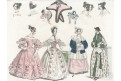 Moda, kolorovaná litografie, (1840)