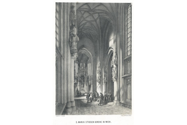 Wien Maria Stiegen, Springer, litograf, (1860)