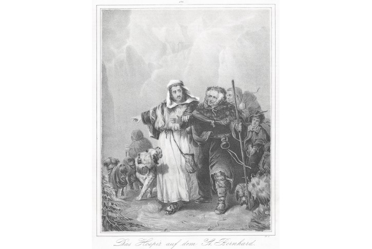 Saint Bernard Hospice, litografie, 1845