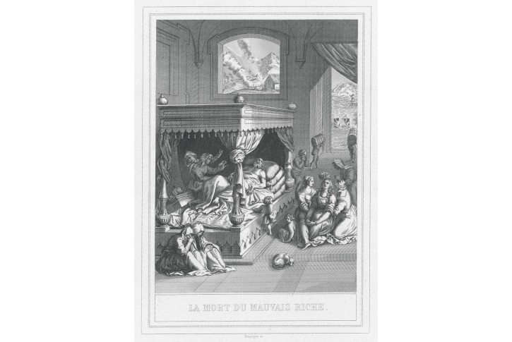 Smrt boháče, Rouargue, oceloryt 1855