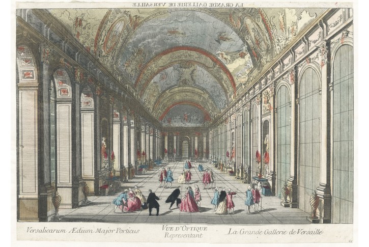 Versailles, kukátkový , kolor. mědiryt, (1780)