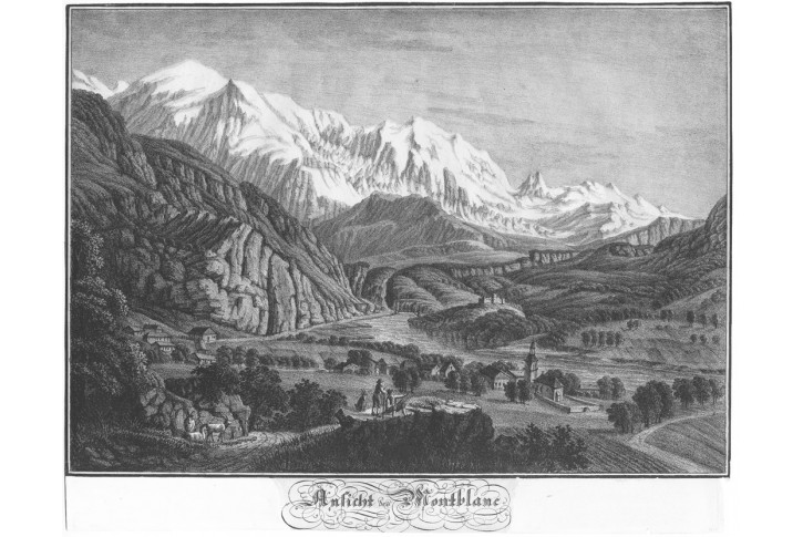 Montblanc, litografie,(1840)