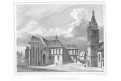 Chomutov radnice , Lange, oceloryt, 1842