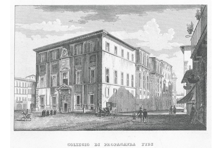 Roma Collegio di Propaganda, oceloryt, 1840