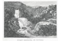 Tivoli vodopád, oceloryt, 1840