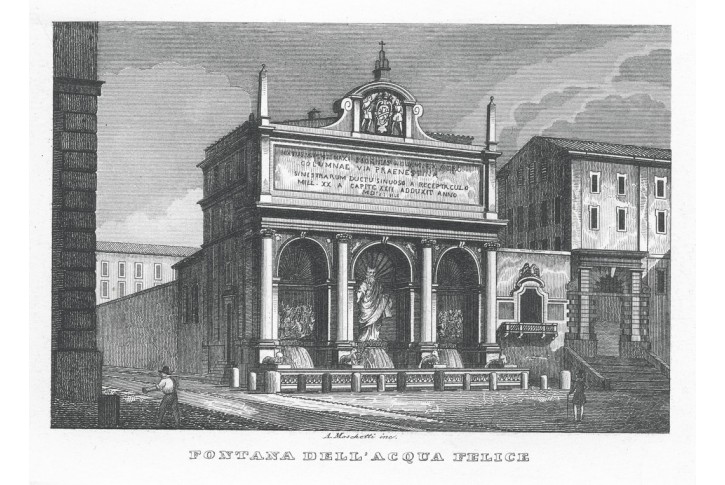 Roma Aqua Felice , oceloryt, 1840