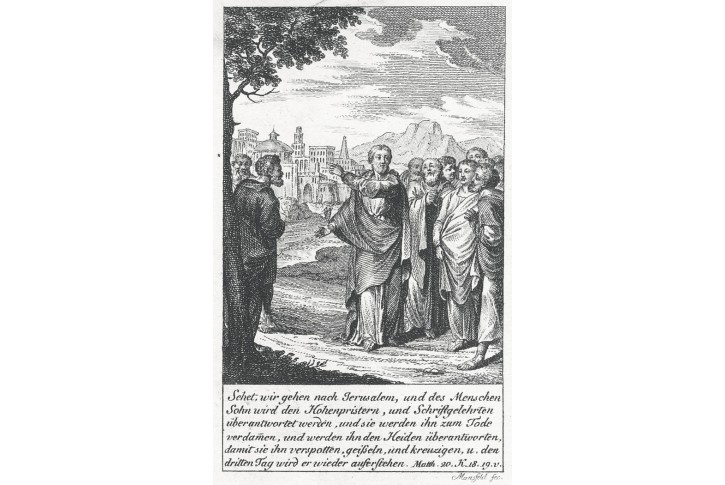 Ježíš před Jeruzalémem. mědiryt, (1820)
