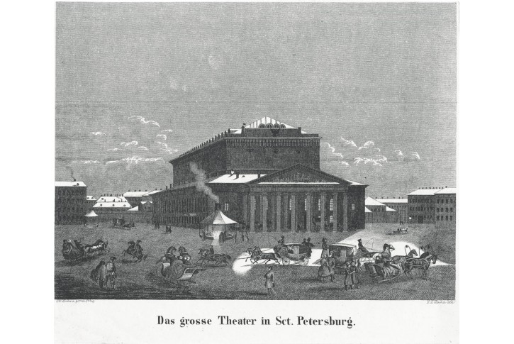 Petrohrad, Medau, litografie, (1840)