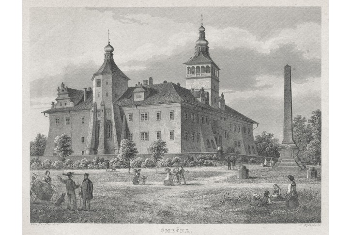 Smečno, Mikovec, oceloryt 1860