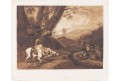 Dallinger, psi na lovu, akvatinta, 1803