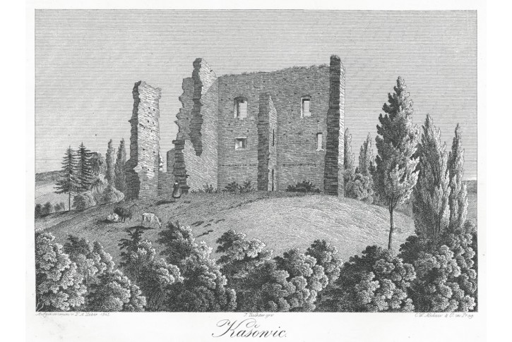 Kašovice, Heber , litografie, 1846