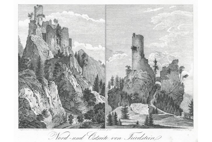 Frýdštej, Heber, litografie, (1848)