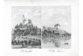 Kostomlaty, Týnec n/L, Heber, litografie, (1848)
